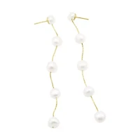 14k Gold Plated Freshwater Pearl Sweeper Earrings