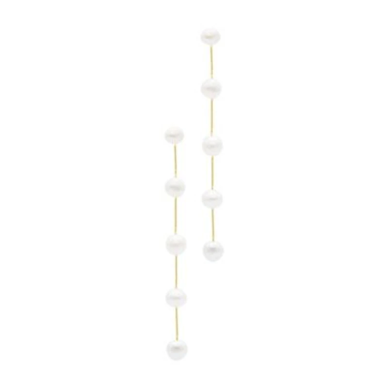 14k Gold Plated Freshwater Pearl Sweeper Earrings
