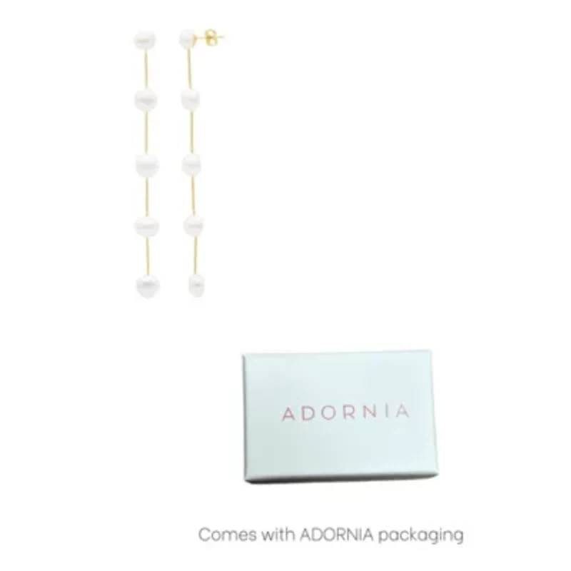 14k Gold Plated Freshwater Pearl Sweeper Earrings