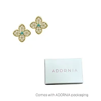14k Gold Plated Turquoise Flower Earrings