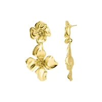 Gold Plated Flower Drop Earrings