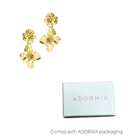 Gold Plated Flower Drop Earrings