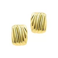 14k Gold Plated Rectangle Wavy Earrings