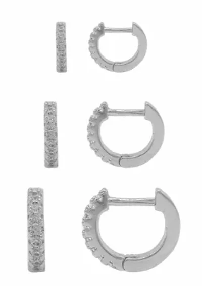 Silver Plated Huggie Hoop Earring Pack
