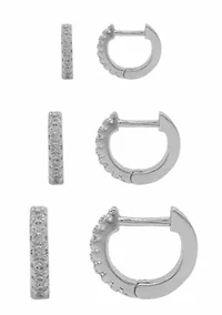 Silver Plated Huggie Hoop Earring Pack
