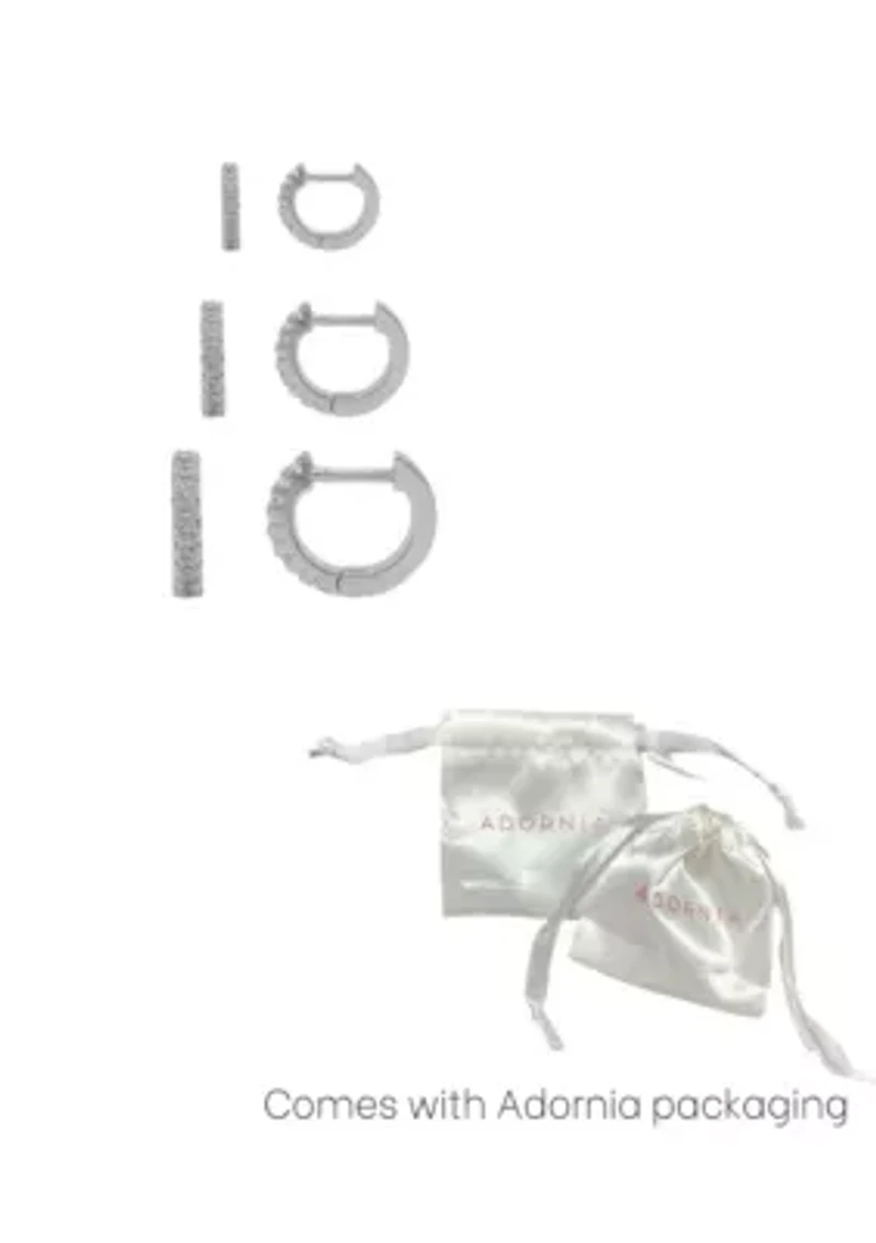 Silver Plated Huggie Hoop Earring Pack