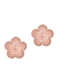 Tarnish Resistant 14k Rose Gold Plated 5-Leaf Clover Stud Earrings
