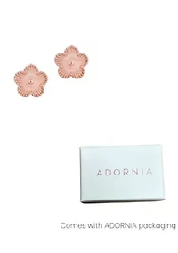 Tarnish Resistant 14k Rose Gold Plated 5-Leaf Clover Stud Earrings