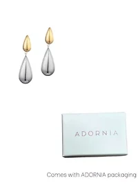 14k Gold and Silver Plated Mixed Metal Teardrop Drop Earrings