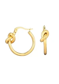 14k Gold Plated Knot Hoop Earrings