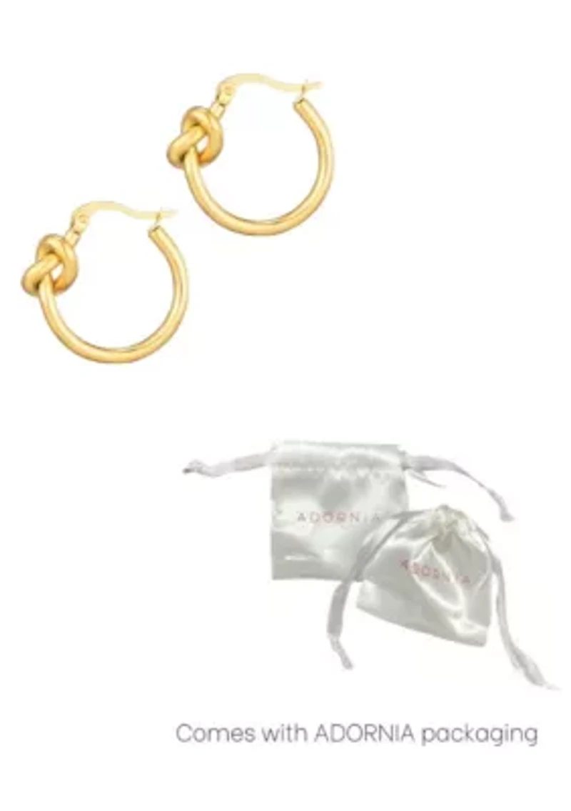 14k Gold Plated Knot Hoop Earrings