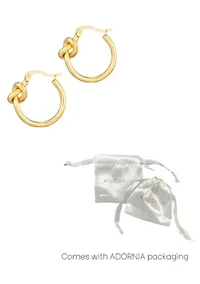 14k Gold Plated Knot Hoop Earrings