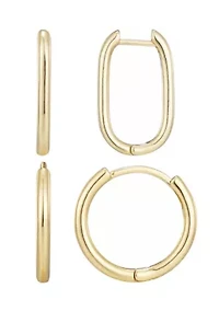 14k Gold Plated Hoop Set