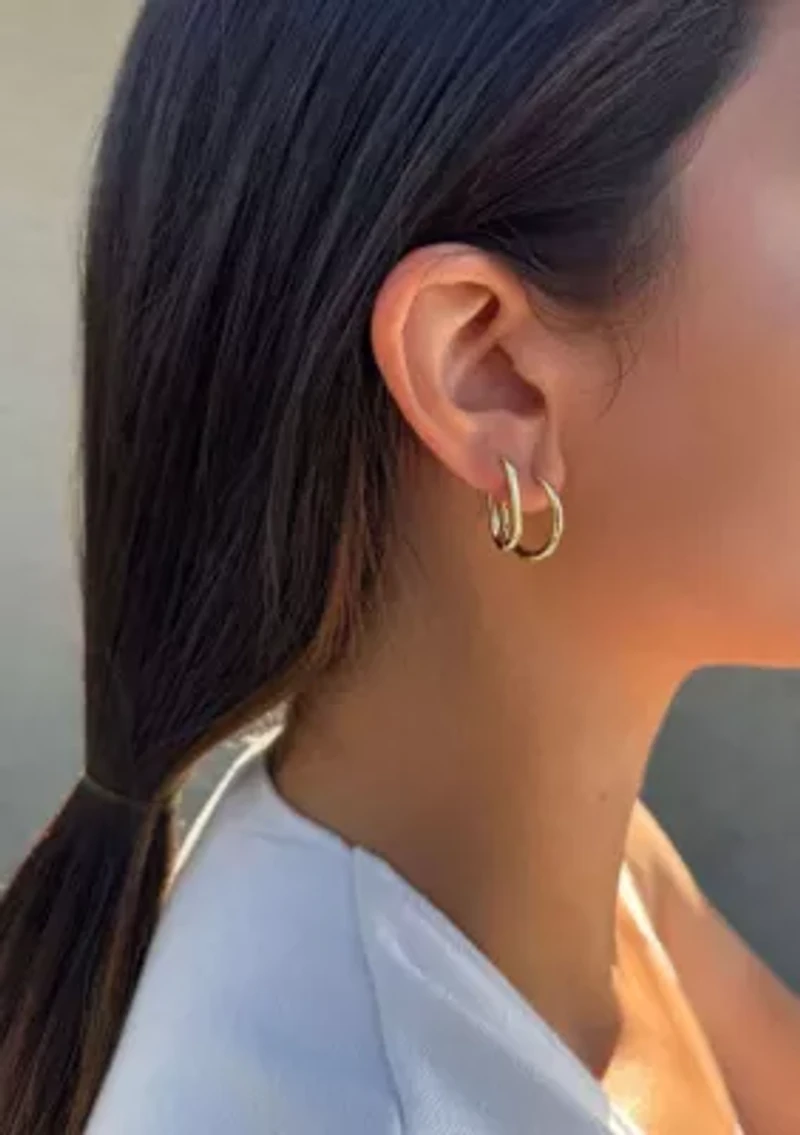 14k Gold Plated Hoop Set