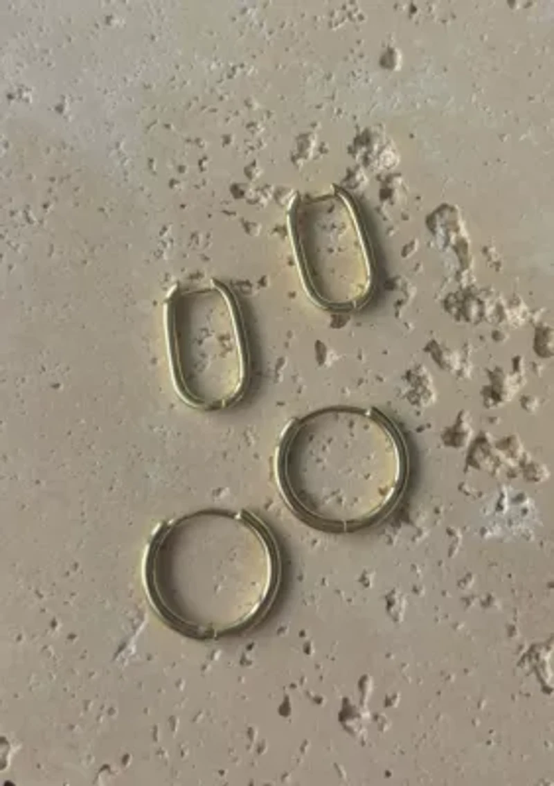 14k Gold Plated Hoop Set