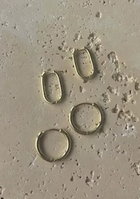 14k Gold Plated Hoop Set