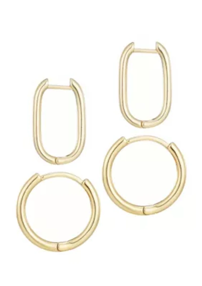 14k Gold Plated Hoop Set