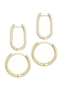 14k Gold Plated Hoop Set