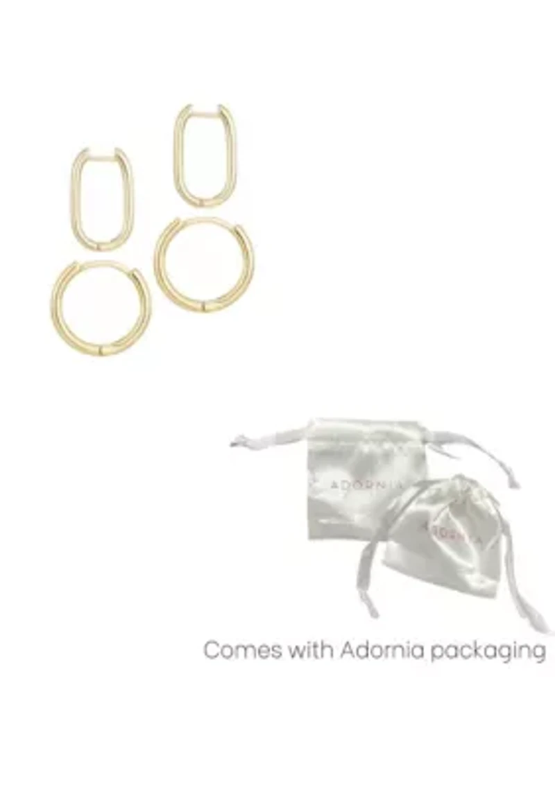14k Gold Plated Hoop Set