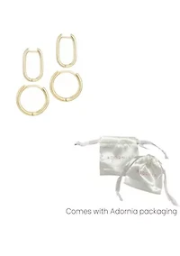 14k Gold Plated Hoop Set