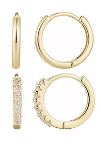 14k Gold Plated CZ Earring Set