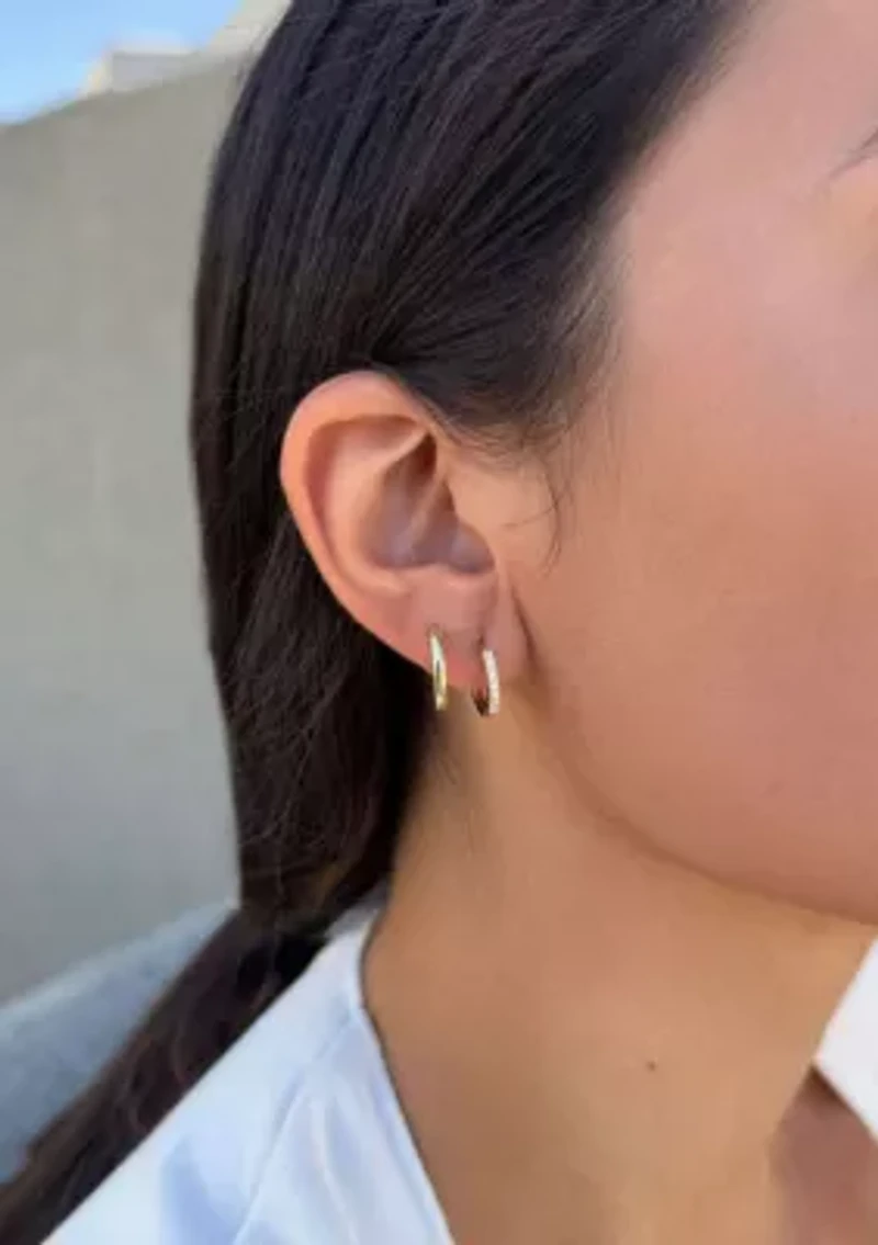 14k Gold Plated CZ Earring Set