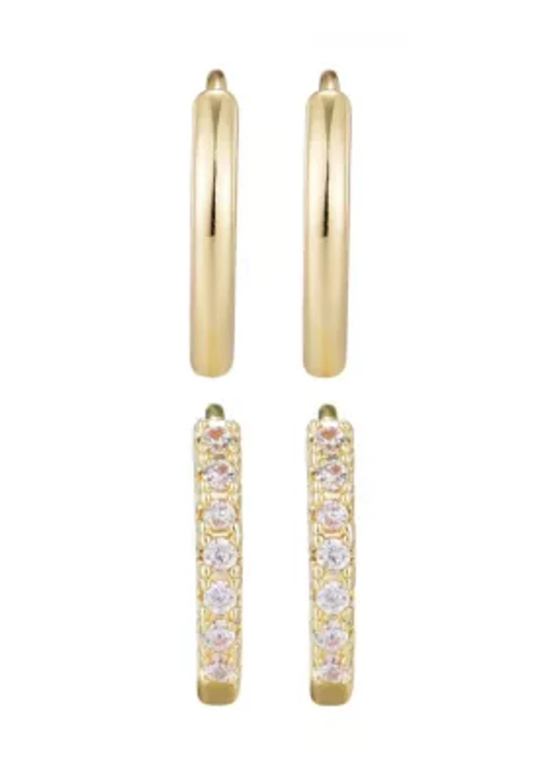 14k Gold Plated CZ Earring Set