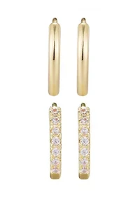14k Gold Plated CZ Earring Set