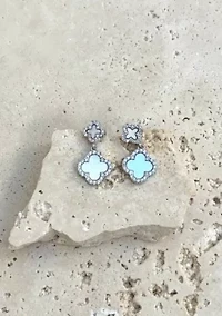 Silver Plated CZ Earring Set