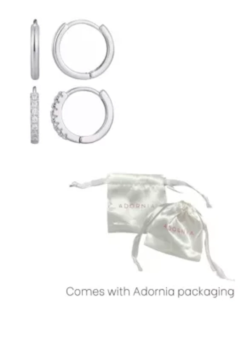 Silver Plated CZ Earring Set