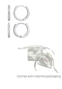 Silver Plated CZ Earring Set