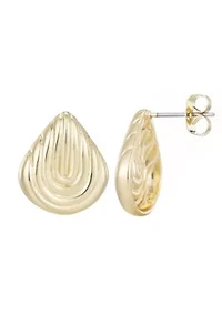 14k Gold Plated Deco Stud Earrings