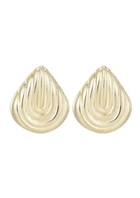 14k Gold Plated Deco Stud Earrings