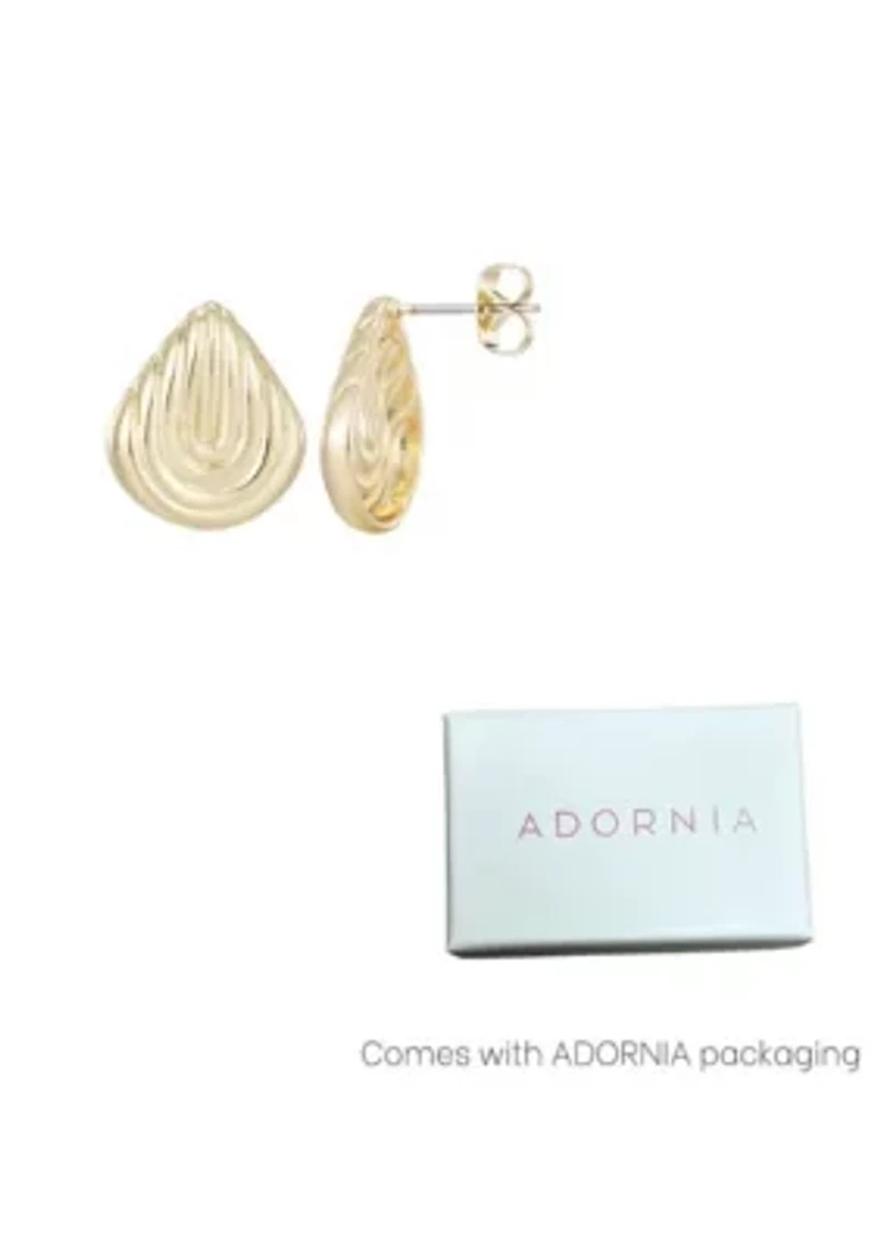 14k Gold Plated Deco Stud Earrings