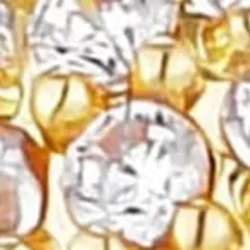 14k Gold Plated Double Band CZ Hoop Huggie Earring