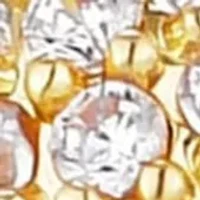 14k Gold Plated Double Band CZ Hoop Huggie Earring