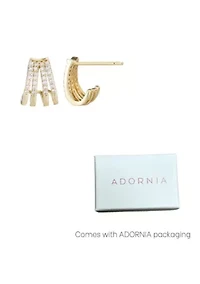 14k Gold Plated CZ Ear Wrap Huggie Earrings