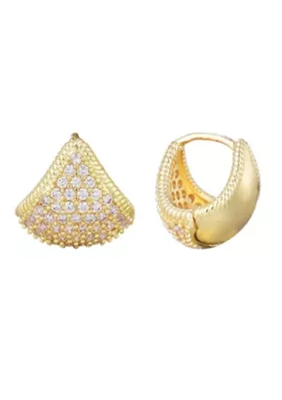 14k Gold Plated CZ Purse Earrings