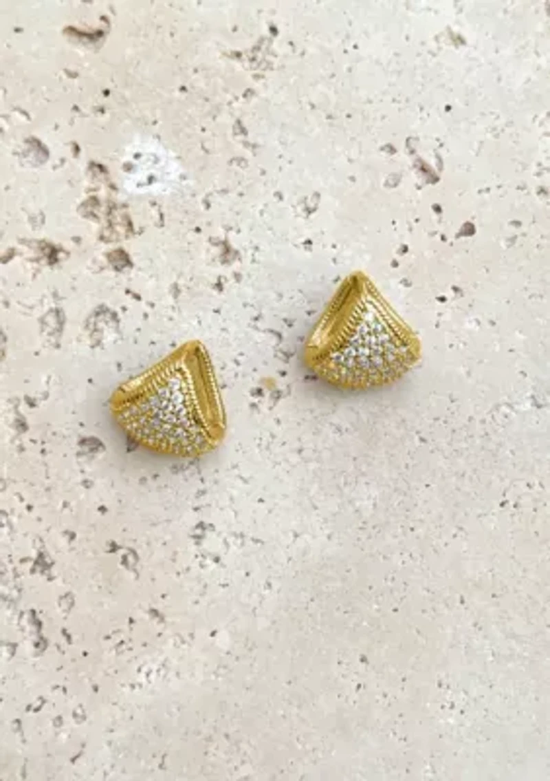 14k Gold Plated CZ Purse Earrings