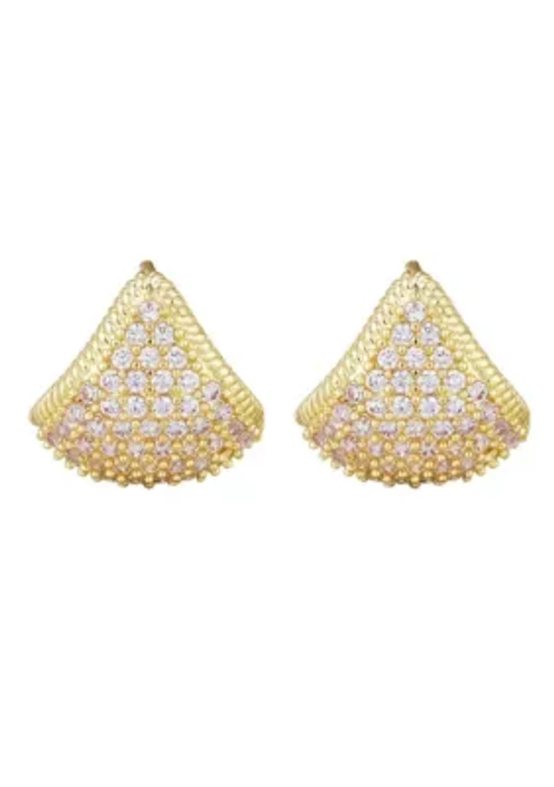 14k Gold Plated CZ Purse Earrings
