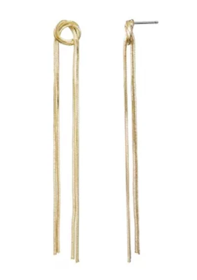 14k Gold Plated Slinky Rope Chain Sweeper Earrings