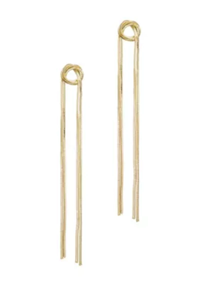 14k Gold Plated Slinky Rope Chain Sweeper Earrings