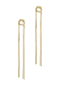 14k Gold Plated Slinky Rope Chain Sweeper Earrings