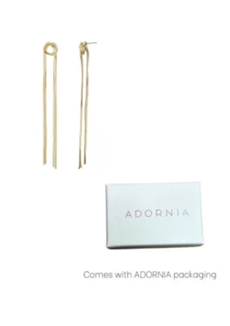 14k Gold Plated Slinky Rope Chain Sweeper Earrings