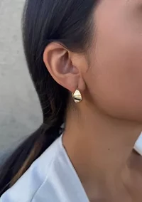 14k Gold Plated Purse Hoop Earrings