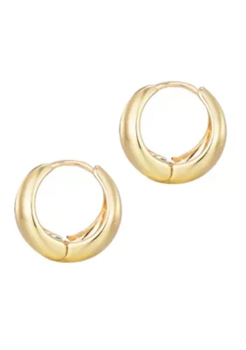 14k Gold Plated Purse Hoop Earrings