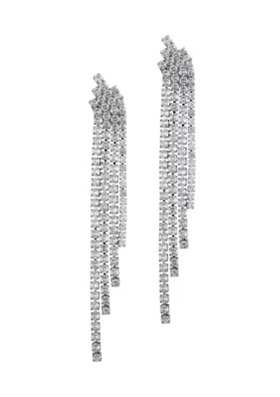 Silver Plated Crystal Cascade Sweeper Earrings