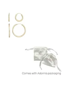 14k Gold Plated Set of 2 Endless Hoop Earrings