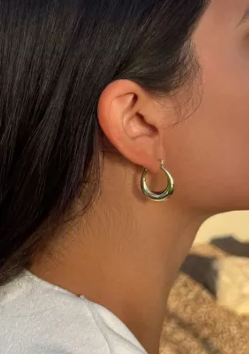 14k Gold Plated Set of 3 Hoop Earrings Set