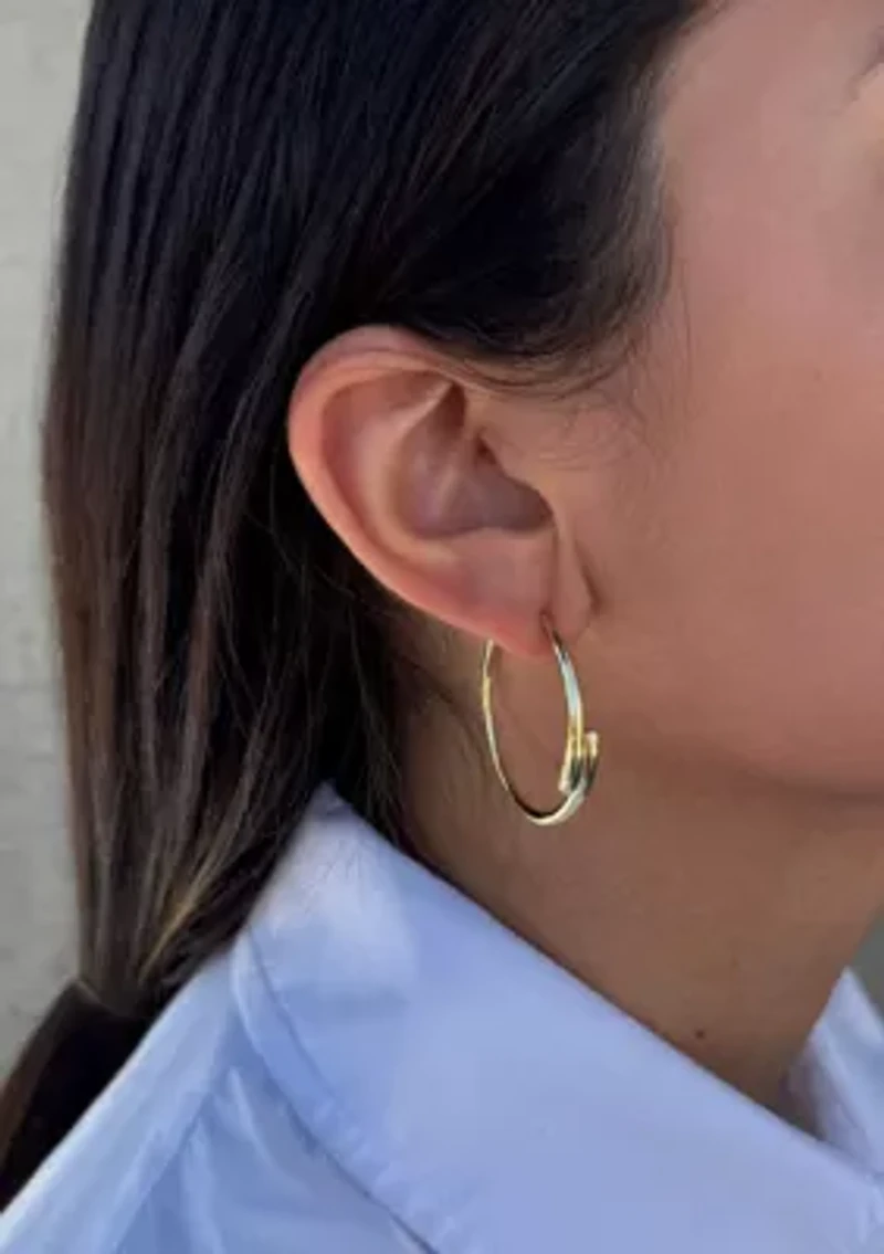 14k Gold Plated Overlapping Hoop Earrings